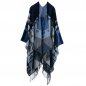 라베르 기하학 무늬 여성 숄(블랙블루)