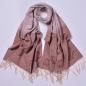 라베르 로즈플라워 숄 머플러(브라운)