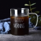 [로하티] 굿모닝 손잡이 유리컵(400ml) (화이트)