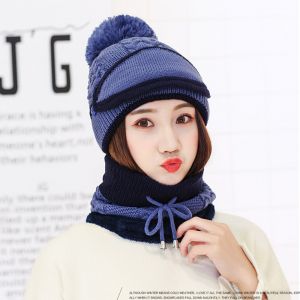 라엘 넥워머 털모자 세트(로얄블루) (여성용)